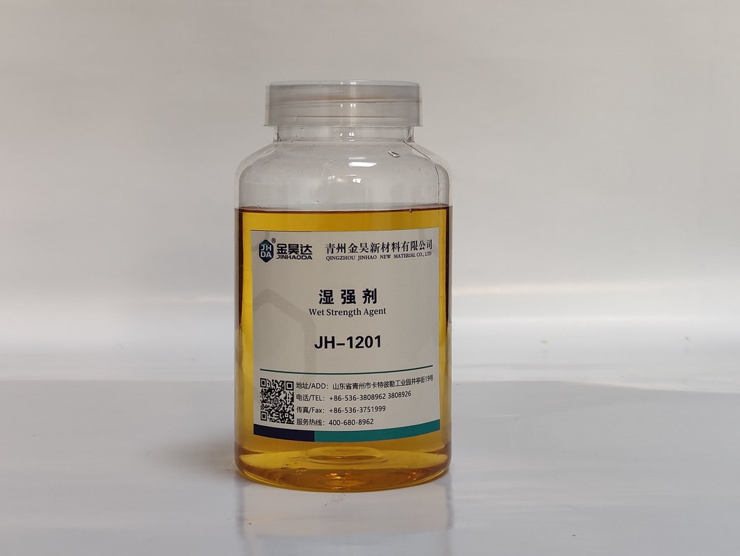 Agents de résistance humide liquide jaune soluble dans l'eau pH 3,0-5,0 Viscosité &lt; 300 mPa.s pour le stockage